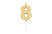 Legetøj - Globos Cake Candle 4.5cm Metallic Gold no. 8 - 1078