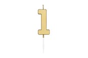 Legetøj - Globos Cake Candle 4.5cm Metallic Gold no. 1 - 1071