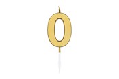 Legetøj - Globos Cake Candle 4.5cm Metallic Gold no. 0 - 1070