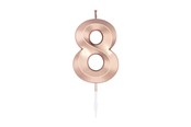 Legetøj - Globos Cake Candle 6cm Metallic Rose Gold no. 8 - 1038