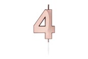 Legetøj - Globos Cake Candle 6cm Metallic Rose Gold no. 4 - 1034