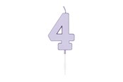 Legetøj - Globos Cake candle 4.5cm Pastel Lilac no. 4 - 1214
