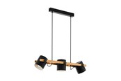 Lamper - EGLO Stars of Light HORNWOOD LANGBORD 3L SORT/TRÆ - 43045