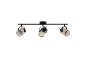 Lamper - EGLO RUSCOMB SPOTSKINNE 3L E27 SORT/NATURFLET - 43495