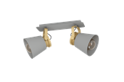 Lamper - EGLO TWICKEN SPOTSKINNE 2L E27 GRÅ/GULD - 43836