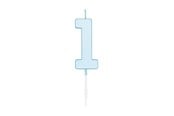 Legetøj - Globos Cake candle 4.5cm Pastel Blue no. 1 - 1181