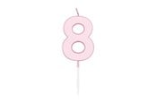 Legetøj - Globos Cake candle 4.5cm Pastel Pink no. 8 - 1118