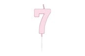 Legetøj - Globos Cake candle 4.5cm Pastel Pink no. 7 - 1117