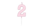 Legetøj - Globos Cake candle 4.5cm Pastel Pink no. 2 - 1112