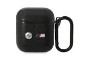 Mobil - Andet Tilbehør - BMW BMA222PVTK AirPods 1/2 cover black/black Leather Curved Line - 3666339089535