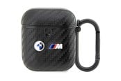 Mobil - Andet Tilbehør - BMW BMA2WMPUCA2 AirPods 1/2 cover black/black Carbon Double Metal Logo - 3666339123826