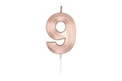 Legetøj - Globos Cake Candle 6cm Metallic Rose Gold no. 9 - 1039