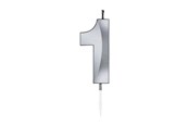 Legetøj - Globos Cake Candle 6cm Metallic Silver no.1 - 1021