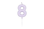 Legetøj - Globos Cake candle 4.5cm Pastel Lilac no. 8 - 1218