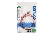 Netværkskabel - Deltaco patch cable - 0.75 m - red - Rød - TP-6075R-SLIM