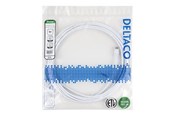 Netværkskabel - Deltaco patch cable - 5 m - white - Hvid - TP-65W-SLIM