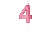 Legetøj - Globos Cake Candle 6cm Metallic Light Pink no. 4 - 1044