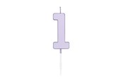 Legetøj - Globos Cake candle 4.5cm Pastel Lilac no. 1 - 1211