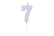 Legetøj - Globos Cake candle 4.5cm Pastel Lilac no. 7 - 1217