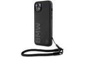 Mobil - Covers & Cases - BMW Signature Leather Wordmark Cord Case for iPhone 15/14/13 - Black - 3666339232658