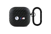 Mobil - Andet Tilbehør - BMW Carbon Double Metal Logo Case for AirPods 4 - Black - 3666339397449