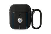 Mobil - Andet Tilbehør - BMW Leather Color Lines Case for AirPods 1 / 2 - Black - 3666339089504