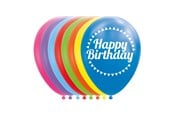 Legetøj - Globos Balloons Happy Birthday Mix Colors 30cm 8 pcs. - 1129001