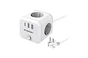 Mobil - Adaptere & Opladere - Wozinsky WKZ-3B Power Cube 4x AC 2x USB-A 1x USB-C 4000 W with 1.8 m Cable - White - 5907769388644