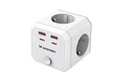 Mobil - Adaptere & Opladere - Wozinsky WKZ-4B Power Cube 4x AC 2x USB-A 2x USB-C PD 20 W 4000 W - White - 5907769388651