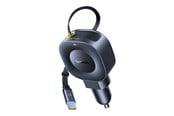 Mobil - Adaptere & Opladere - Baseus PrimeTrip VR2 45W + 45W Car Charger with Retractable USB-C Cable - Black - C0206900