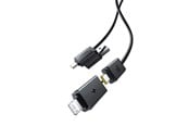 USB kabel - Baseus Versatile 60W USB-C - USB-C Cable with USB-A and Lightning Adapters 0.6 m - Black - P10383000121-00