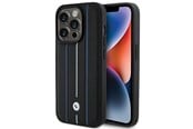 Mobil - Covers & Cases - BMW Leather Stamp Blue Line Case for iPhone 15 Pro Max - Black - 3666339142094