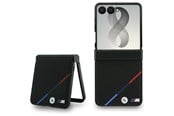 Mobil - Covers & Cases - BMW M Leather Perforated Tricolor Stripe Metal Logos MagSafe Case for Samsung Galaxy Z Flip 8 - Black - 3666339662615