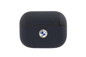 Mobil - Andet Tilbehør - BMW Genuine Leather Silver Logo AirPods Pro Case - Navy Blue - 3666339009441
