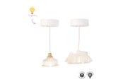 Dukke, bamse og udstyr - Micki Lundby klassiske loftlamper (plast og stof) med lys. Bruger 2x CR2032 batterier (medfølger ikke). 15-minutters automatisk slukning. - 18404