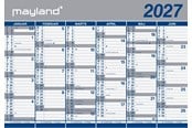 Kalender - Mayland Kæmpekalender 2x6 mdr. papir 2027 (i paprør) - 27064000