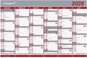 Kalender - Mayland Kontorkalender Dobbelt halvårskalender 2028 - 28063000