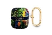Mobil - Andet Tilbehør - GUESS GUA2HHFLB AirPods cover blue/blue Flower Strap Collection - 3666339041878