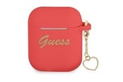 Mobil - Andet Tilbehør - GUESS GUA2LSCHSR AirPods cover red/red Silicone Charm Heart Collection - 3666339039097