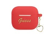 Mobil - Andet Tilbehør - GUESS GUA3LSCHSR AirPods 3 cover red/red Silicone Charm Heart Collection - 3666339039110