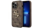 Mobil - Covers & Cases - GUESS 4G Big Metal Logo Case for iPhone 14 Pro - Brown - 3666339066307