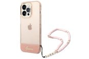 Mobil - Covers & Cases - GUESS GUHCP14LHGCOHP iPhone 14 Pro 6.1" pink/pink hardcase Translucent Pearl Strap - 3666339064303
