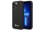 Mobil - Covers & Cases - GUESS Silicone Vintage Gold Logo iPhone 14 Pro Case - Black - 3666339064907