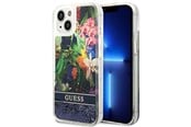 Mobil - Covers & Cases - GUESS GUHCP14MLFLSB iPhone 14 Plus 6.7 "blue / blue hardcase Flower Liquid Glitter - 3666339066093