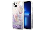 Mobil - Covers & Cases - GUESS GUHCP14MLFLSU iPhone 14 Plus 6.7 "violet / purple hardcase Flower Liquid Glitter - 3666339088392