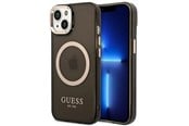 Mobil - Covers & Cases - GUESS GUHMP14MHTCMK iPhone 14 Plus 6.7" black/black hard case Gold Outline Translucent MagSafe - 3666339069599