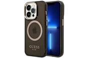 Mobil - Covers & Cases - GUESS GUHMP14XHTCMK iPhone 14 Pro Max 6.7" black/black hard case Gold Outline Translucent MagSafe - 3666339069612