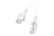 Netværkskabel - Lanberg patch cable - 25 cm - white RAL 9010 - Hvid - PCU6-10CC-0025-W