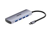 USB hub - Unitek uHUB Q4 H1112E - hub - 4-in-1 10 Gbps USB-C with USB-A - 4 ports USB hub - USB 3.2 - 4 ports - Grå - H1112EGY01