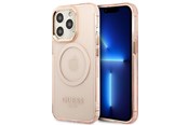 Mobil - Covers & Cases - GUESS GUHMP13LHTCMP iPhone 13 Pro / 13 6.1" pink/pink hard case Gold Outline Translucent MagSafe - 3666339057114